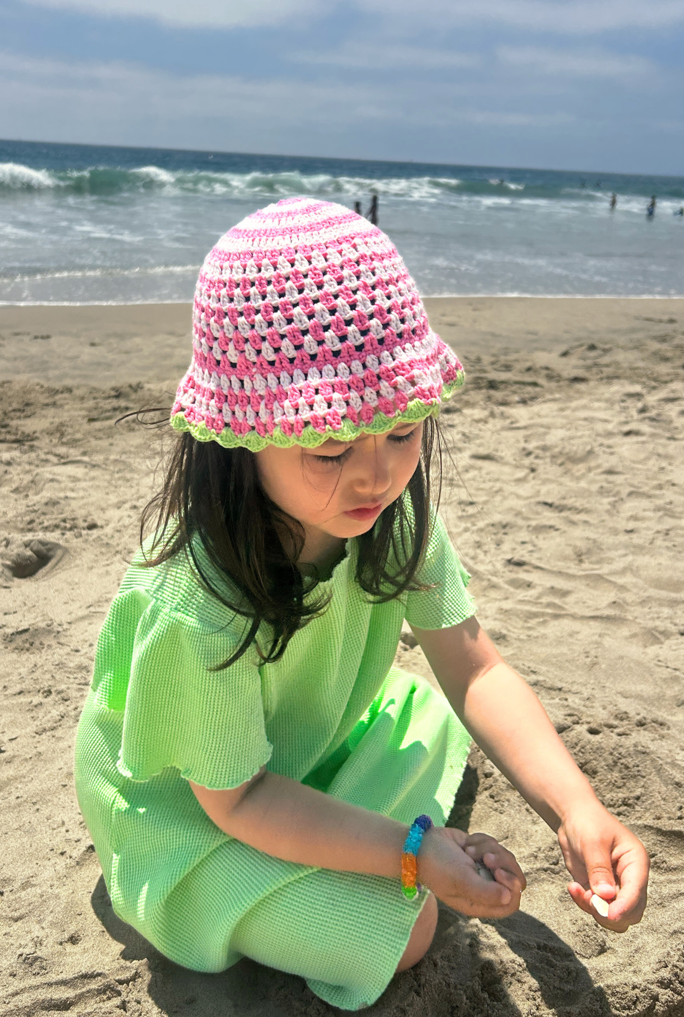 The Cotton Crochet Hat - PINK SPROUT