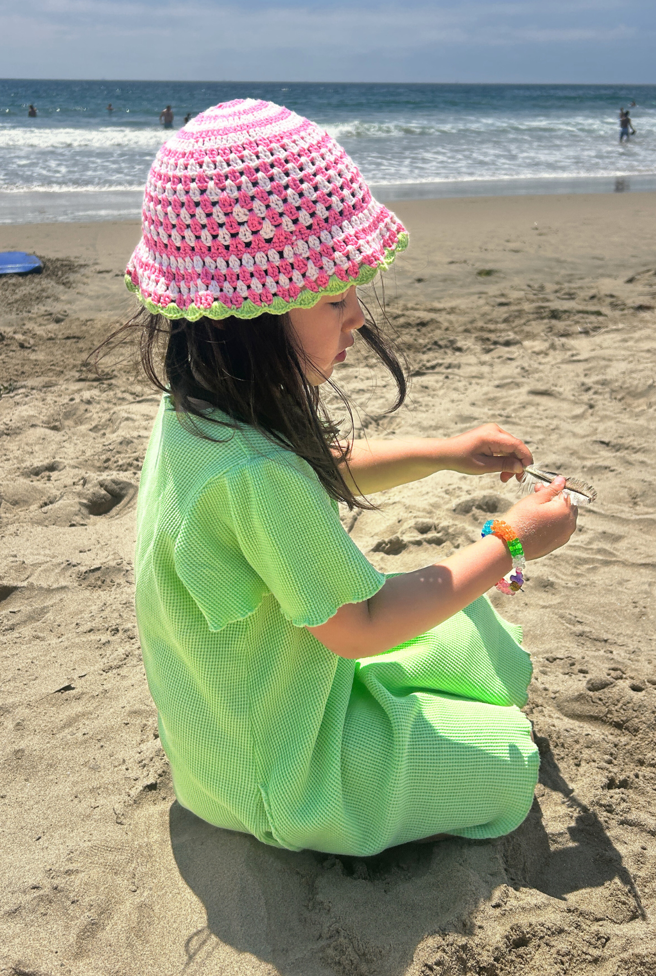 The Cotton Crochet Hat - PINK SPROUT