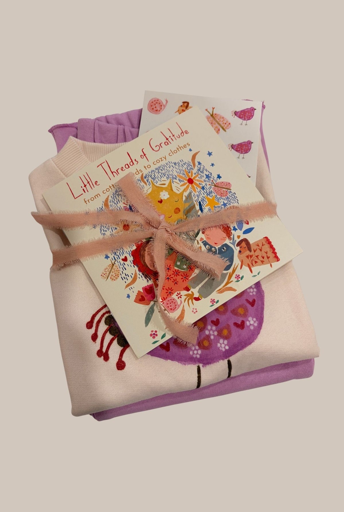 Bird Sweatshirt & Heart Pants Set