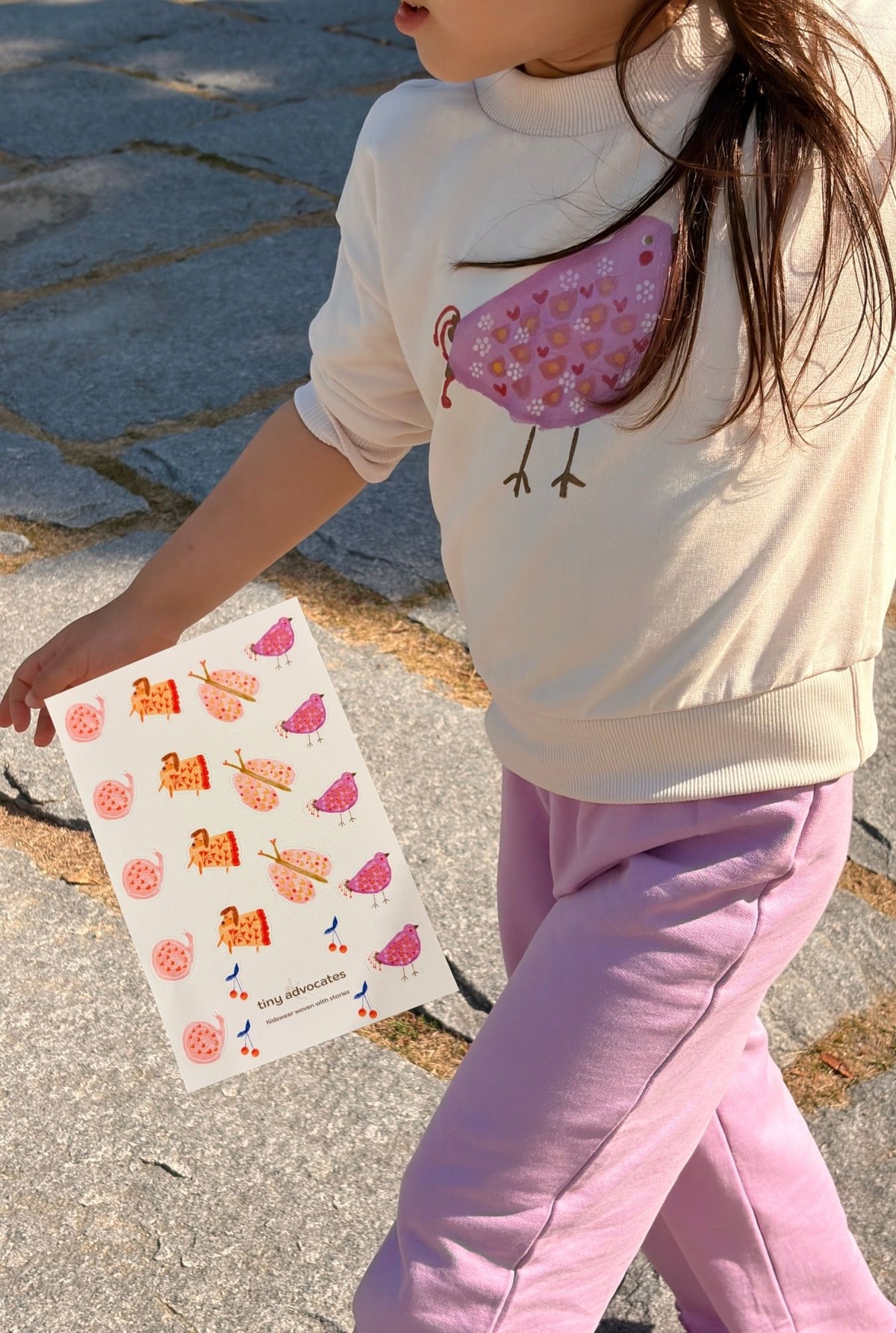 Bird Sweatshirt & Heart Pants Set