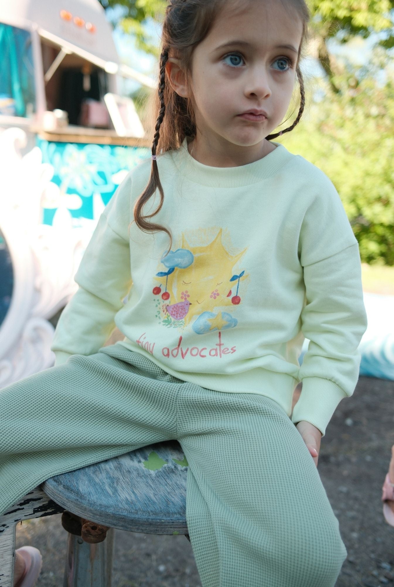 The Sun Crewneck - LIME CREAM
