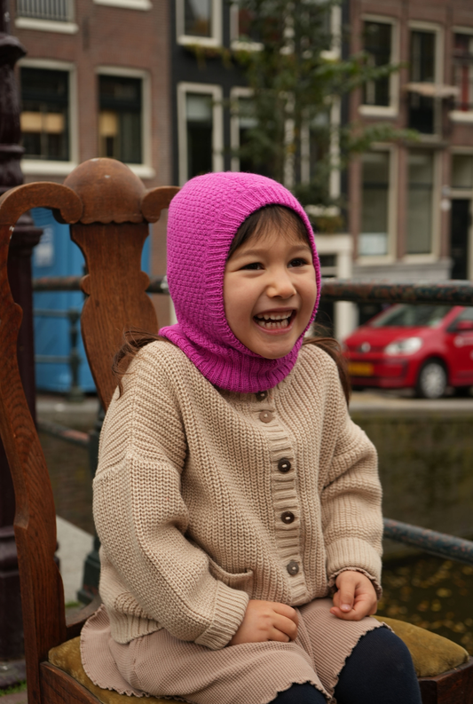 The Baby Alpaca Balaclava  - SUNSET BERRY