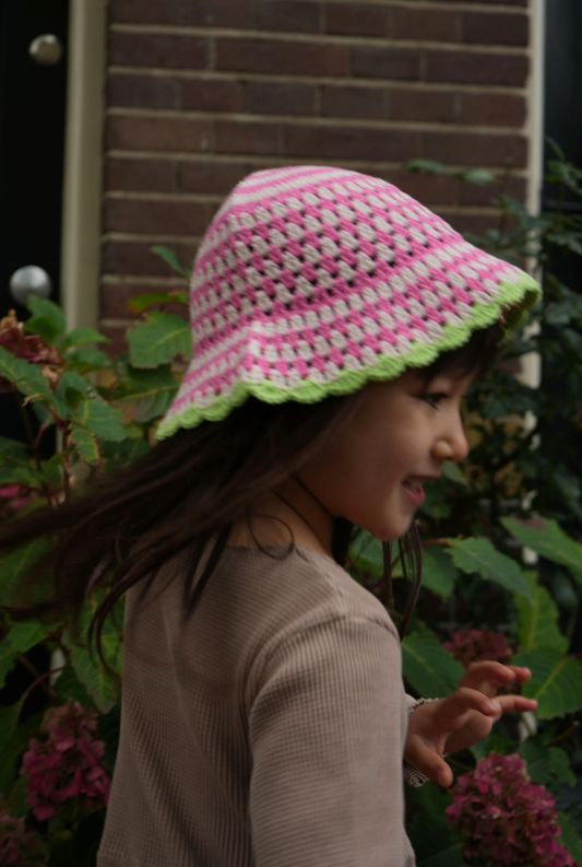 The Cotton Crochet Hat - PINK SPROUT