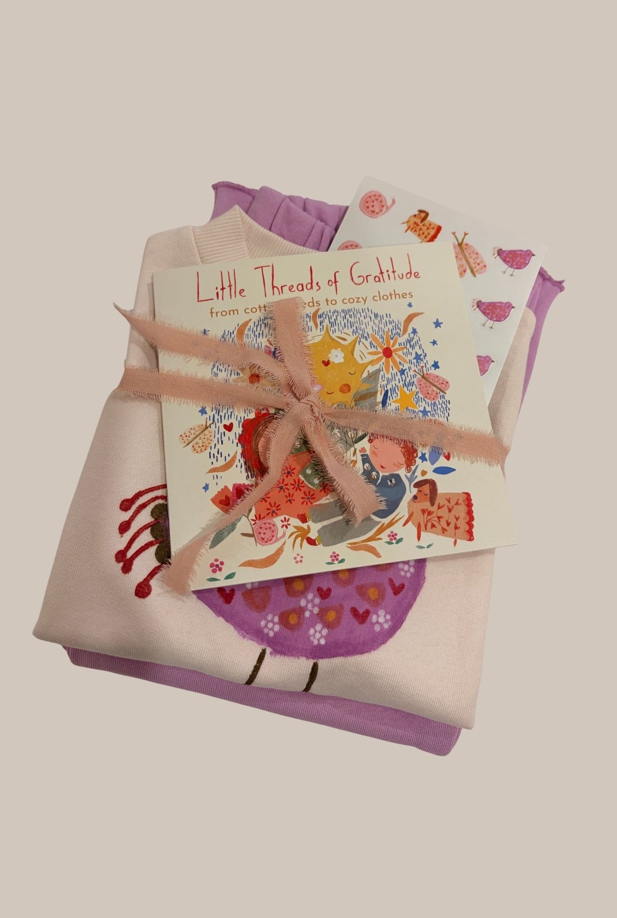 Bird Sweatshirt & Heart Pants Set