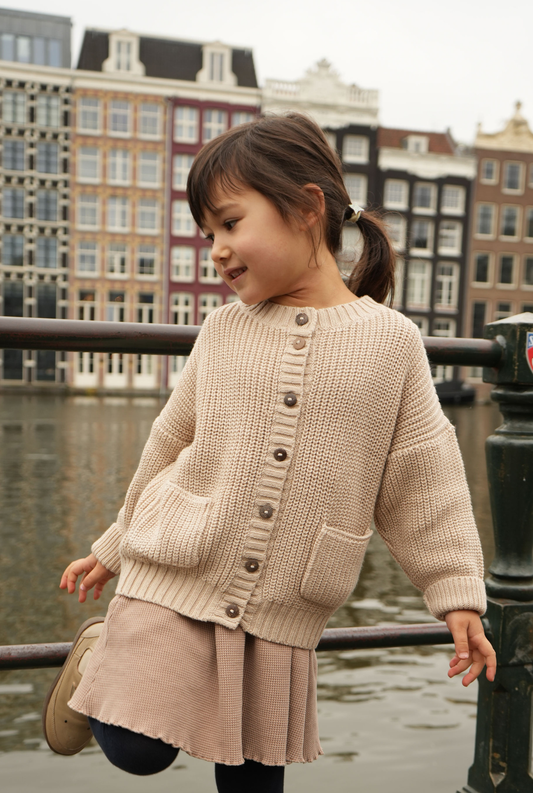 The Tanguis Cotton Cardigan - OAT CREAM