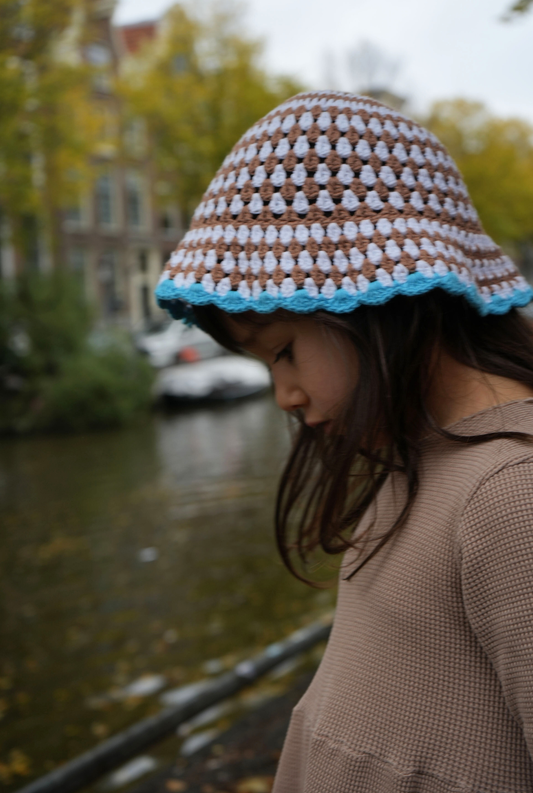 The Cotton Crochet Hat - EARTHY BROWN