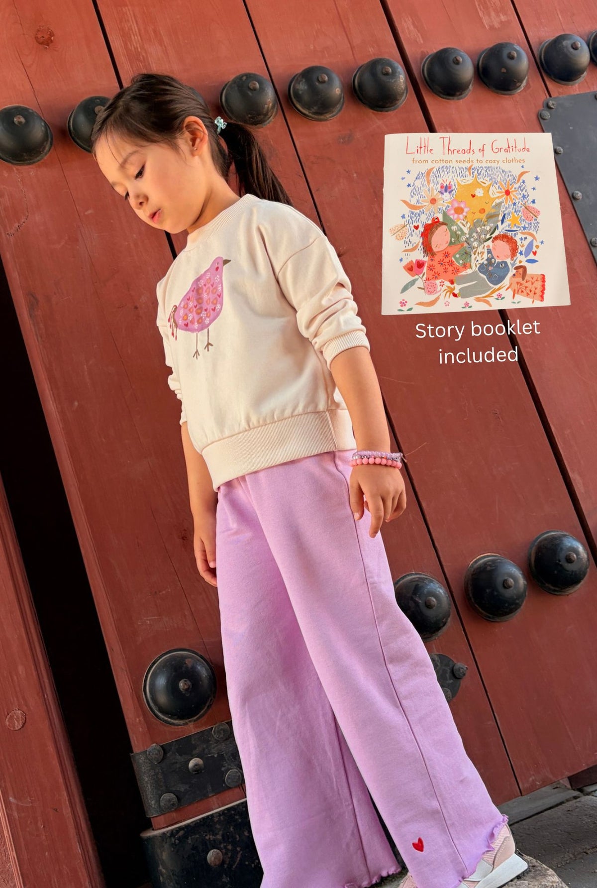 Bird Sweatshirt & Heart Pants Set