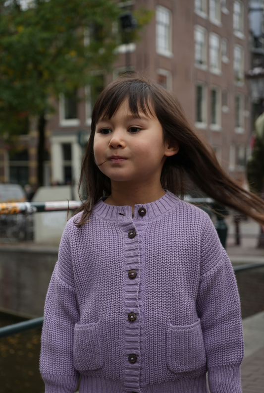 The Tanguis Cotton Cardigan - DREAMY LILAC